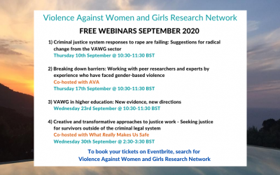 The Violence Against Women and Girls Research Network  Webinar Series